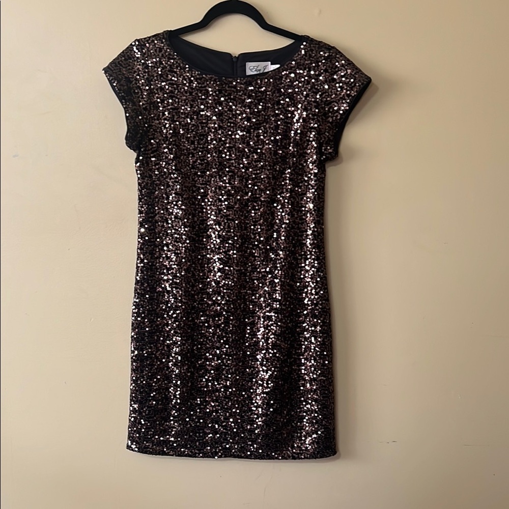 Eliza J Black and Silver Sequin Dress